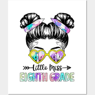 Little Miss Eighth Grade Girls Back To School Shirt Daughter Posters and Art